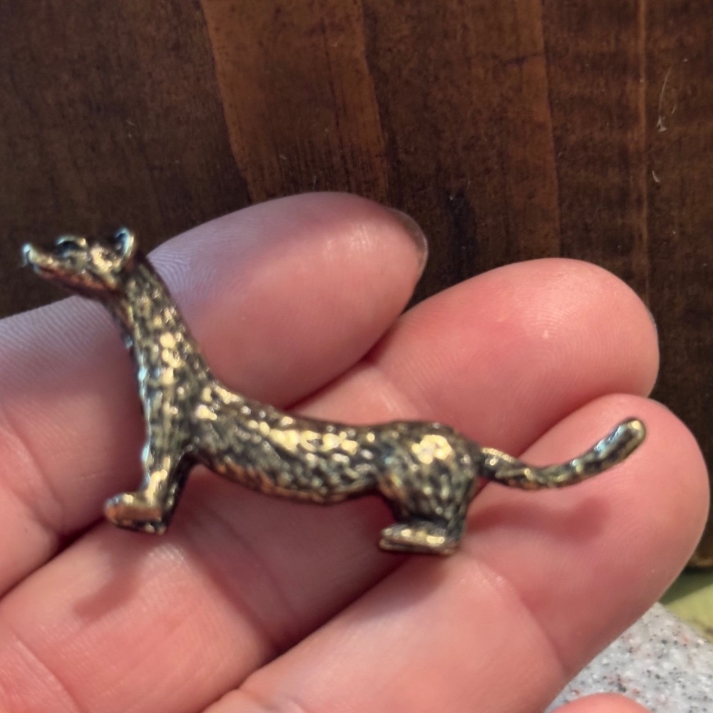 BG7 Ferret Figurine Gold Brass Weasel Miniature Vintage Style Trinket 2"